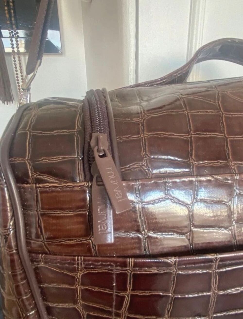 Ensemble bagages : Valise &agrave; roulettes et sac assorti en PVC Maroquinerie
