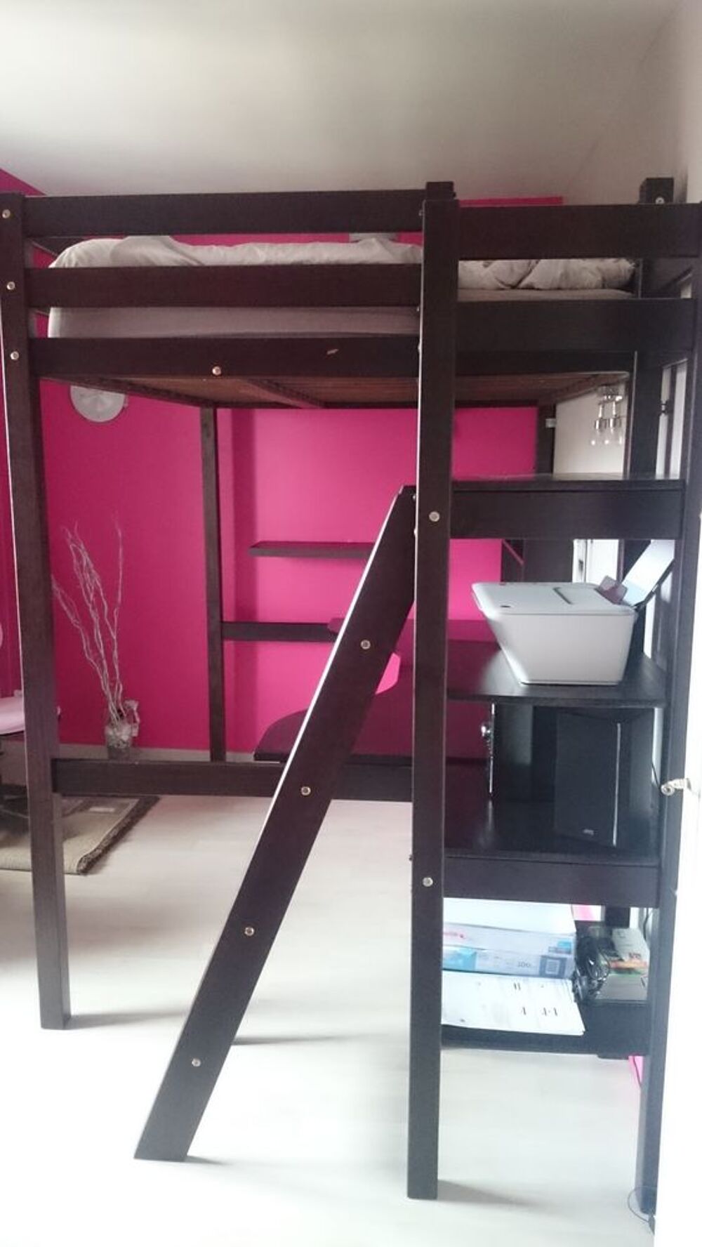 Lit mezzanine 2 personnes avec bureau Meubles