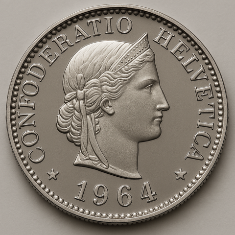 20 cents francs suisse 1964 0 Le Roc-Saint-André (56)