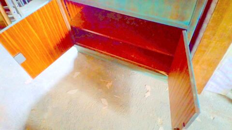 MEUBLE ANCIEN VINTAGE DE COULEUR BLEU 150 Nogaro (32)