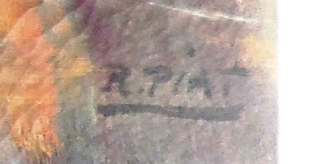 Peinture sur toile sans cadre chalet au bord d'un &eacute;tang Décoration