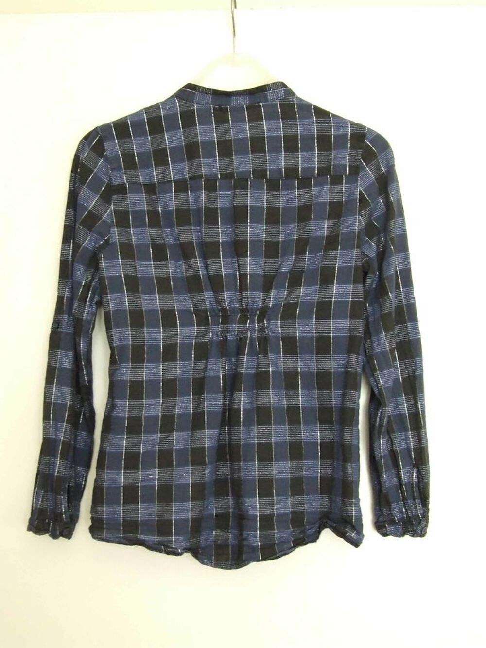 Chemise manche longue &agrave; motif tartan bleue, MIM, T. 40 Vêtements