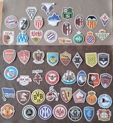 lot de 50 autocollants stickers clubs de foot football europ 10 Carnon Plage (34)