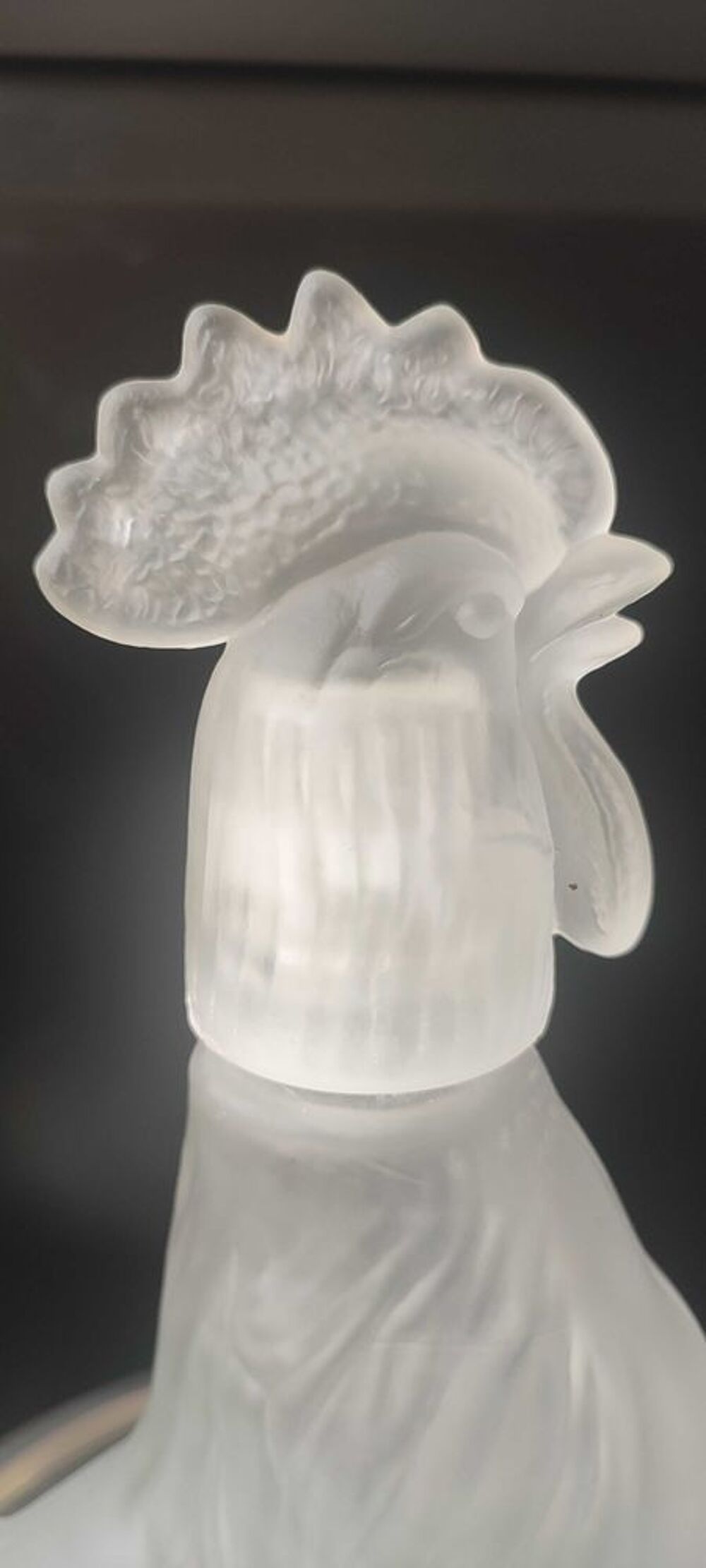Carafe zoomorphe (28 cm) en verre d&eacute;poli italien - Ann&eacute;es 70 