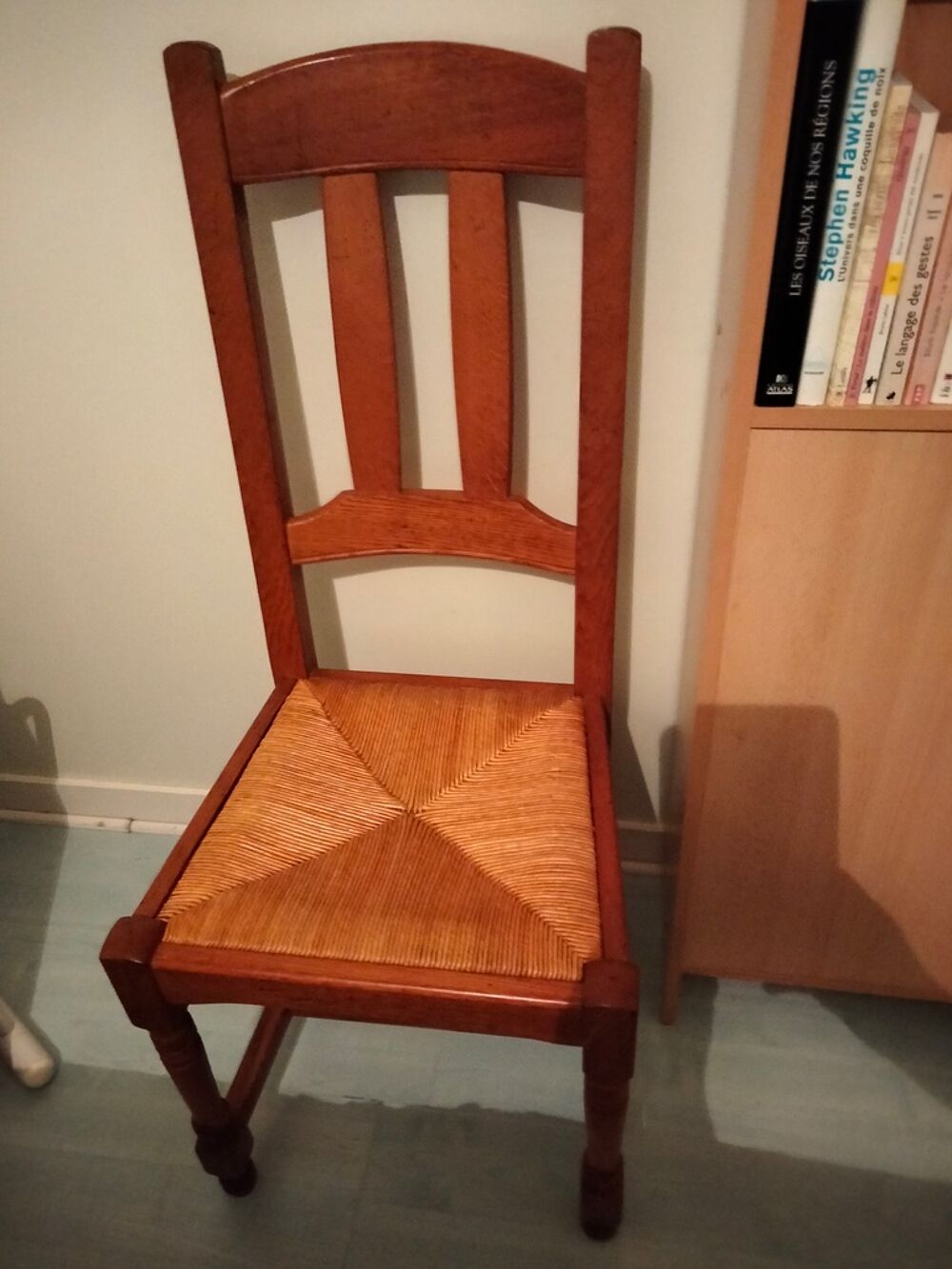 4 Chaises bois assises paille Meubles