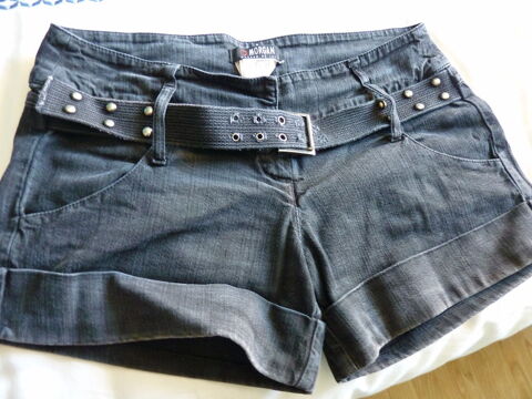 short jean noir ceinture femme morgan 36 S TBE 5 Brienne-le-Chteau (10)