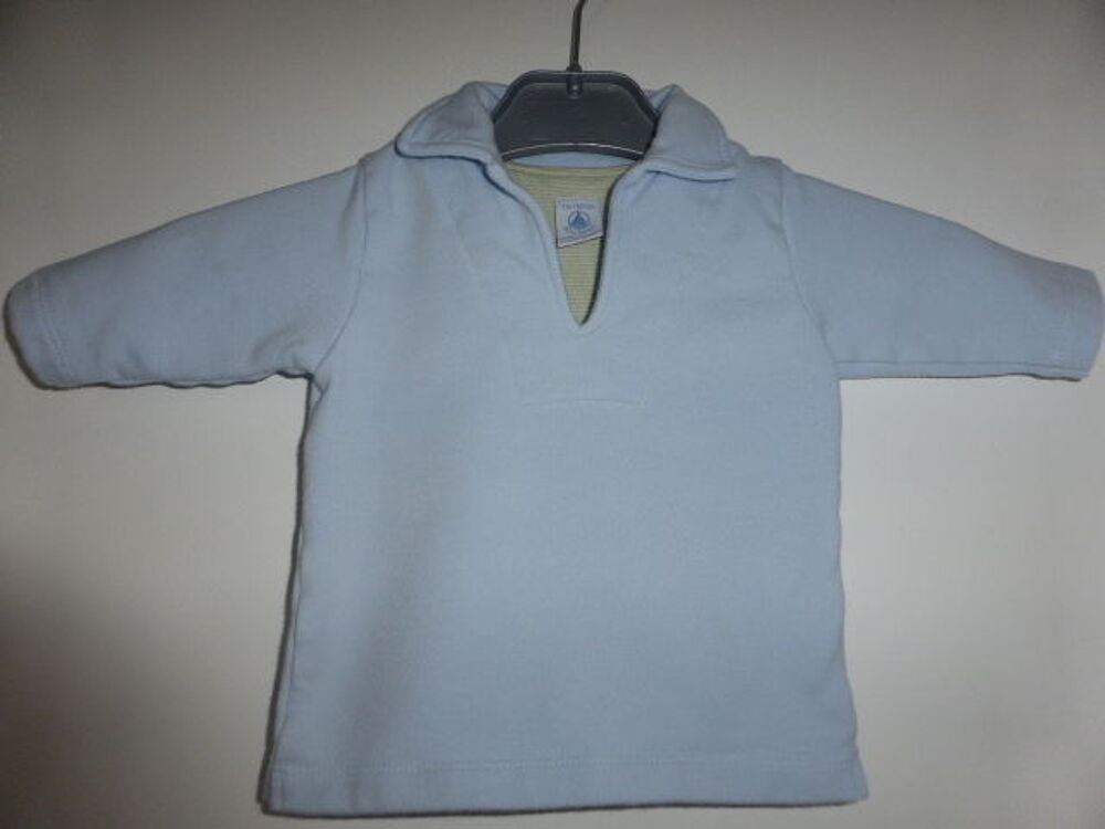 Petit Bateau Vareuse molleton bleu ciel 3 mois Vêtements enfants