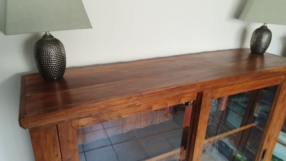 Meuble vitrine teck bois exotique Meubles