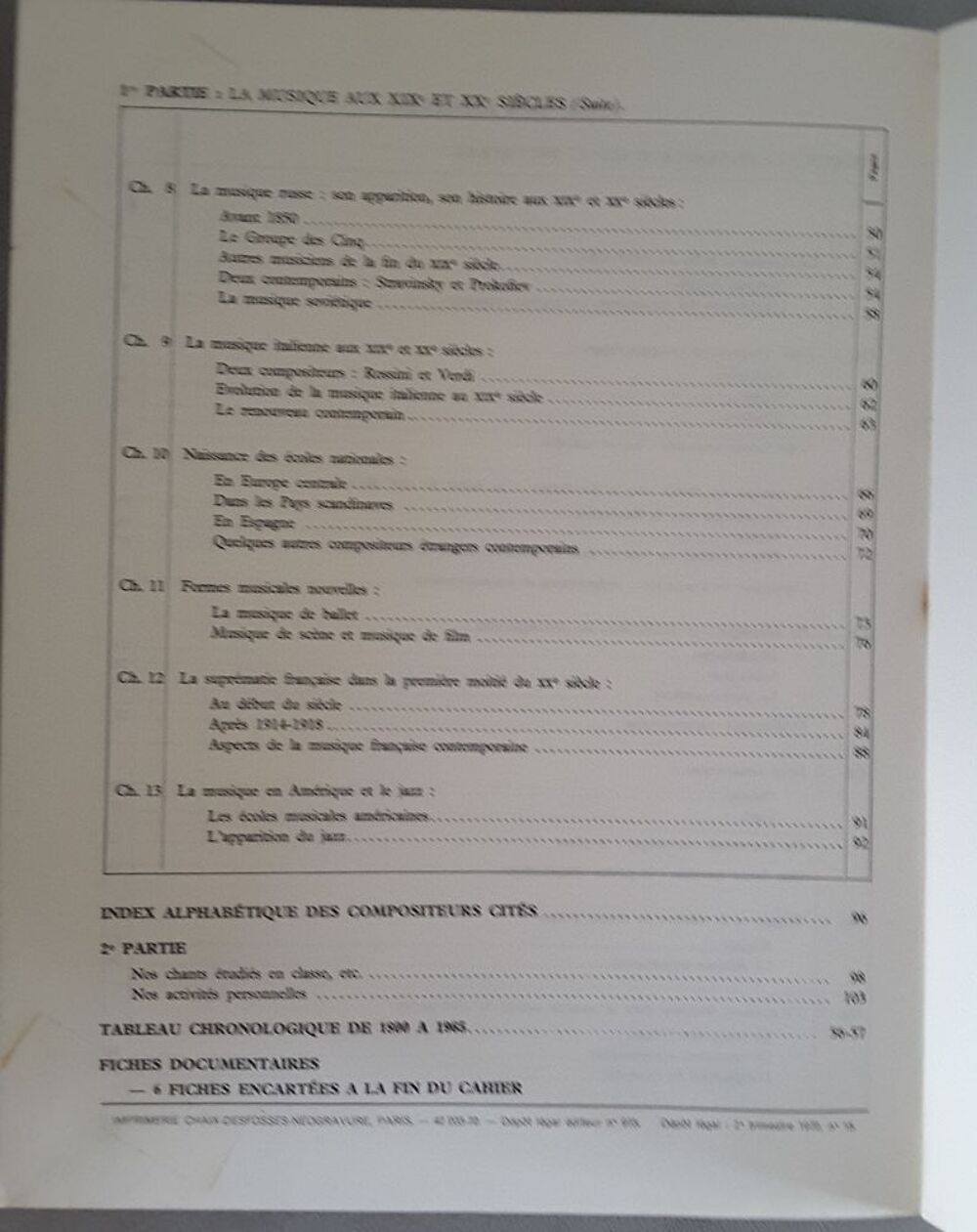 Cahier d'histoire de la musique et d'activit&eacute;s musicales Livres et BD