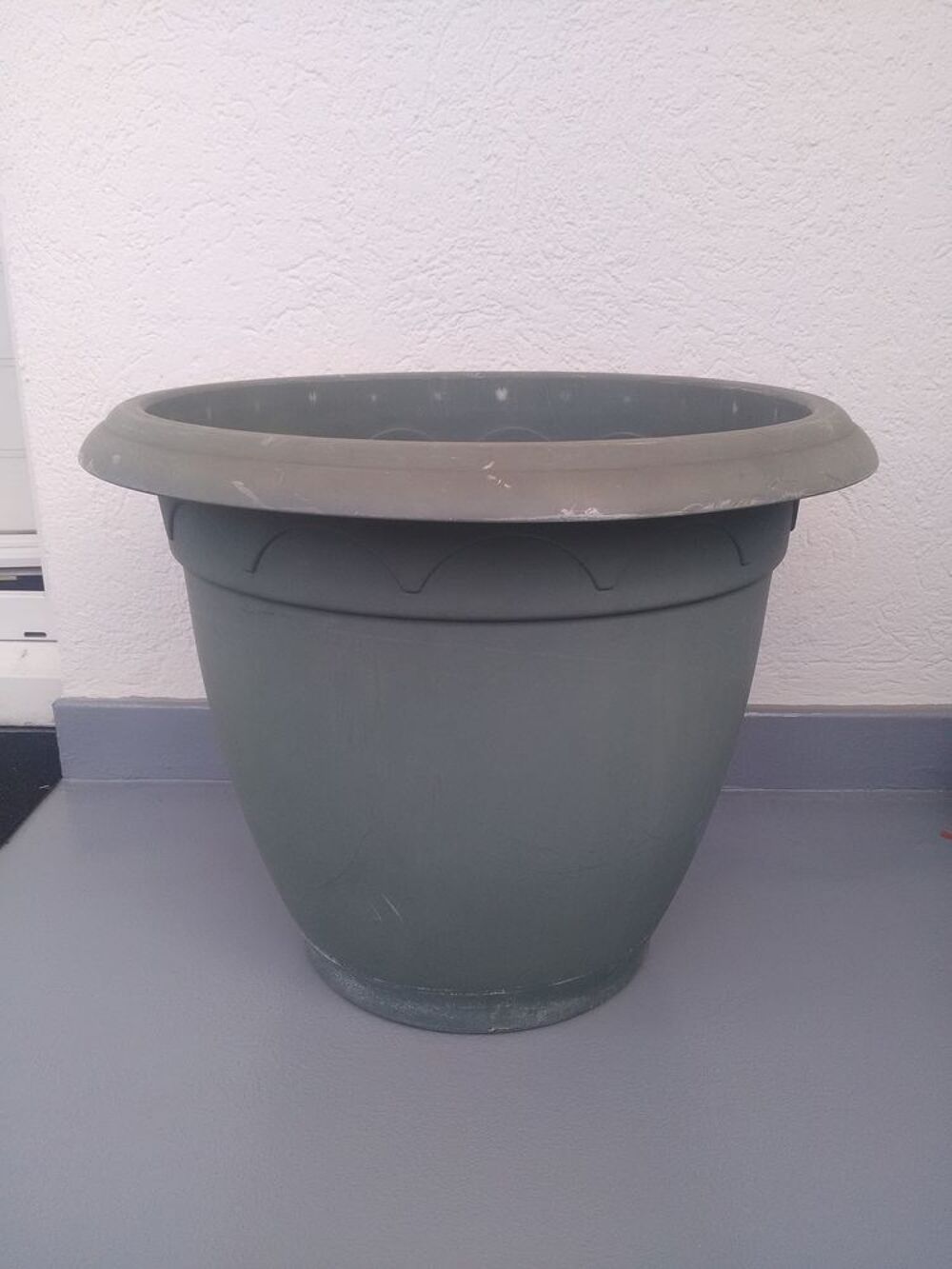 Grand pot fleurs plastique, diam: 41cm Jardin