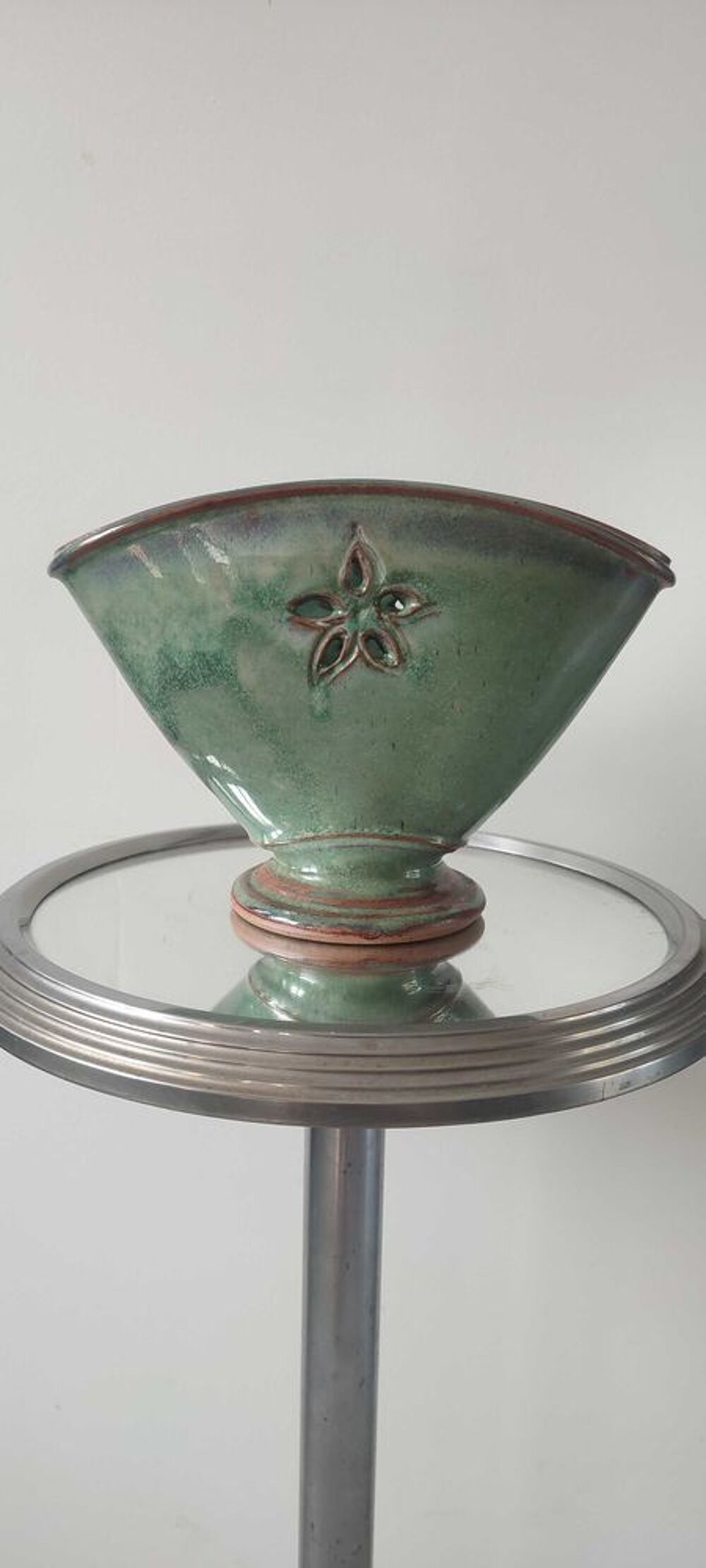 Vase jardini&egrave;re ajour&eacute; en gr&egrave;s Jean-Pierre Prud'homme 