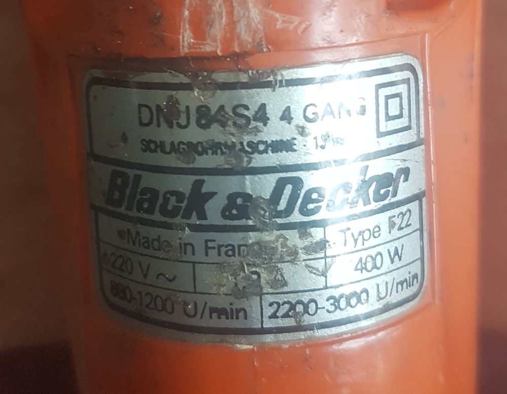Perceuse vintage Black et decker, fonctionne parfaitement Bricolage