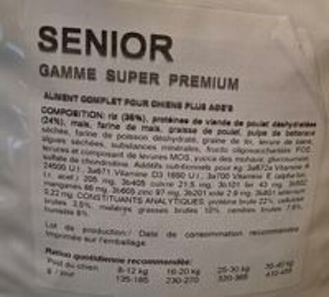   Croquettes 39.5 kgs chien senior 