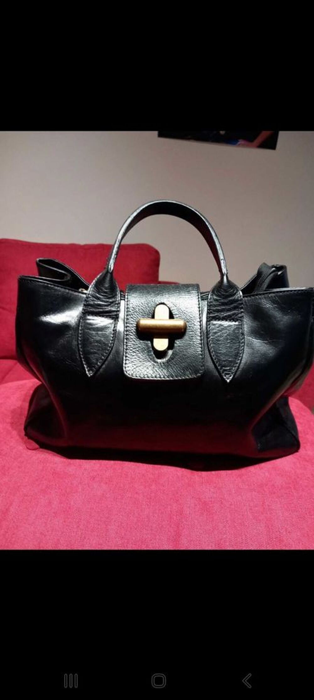 sac en lot en grai cuir Maroquinerie