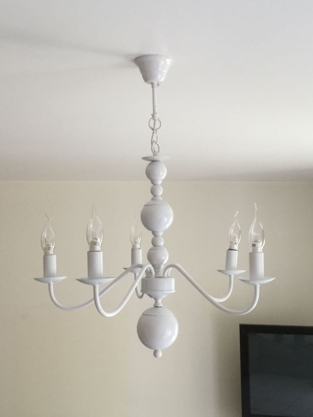 Luminaire blanc laqu&eacute; Décoration