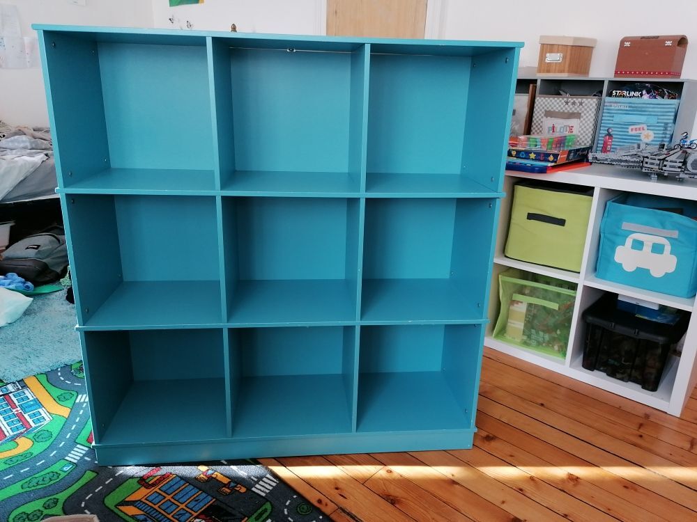 Meuble rangement Verbaudet bleu 9 cases / &eacute;tag&egrave;re Meubles