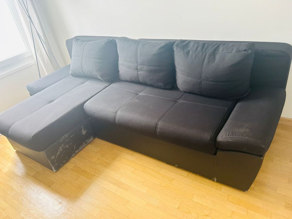 CANAPE CONVERTIBLE NOIR Meubles