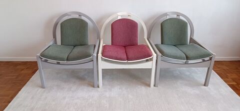 Bel ensemble de 3 fauteuils lounge ARGOS signs Baumann 850 Crteil (94)