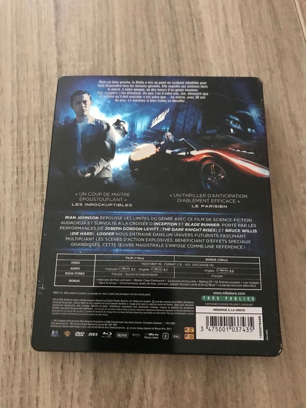 Coffret blu ray + dvd boitier m&eacute;tal " Looper " DVD et blu-ray