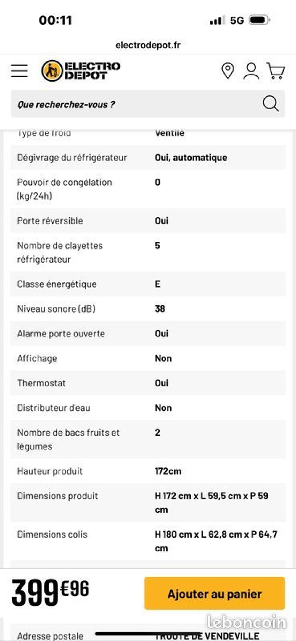 FRIGORIFIQUE NEUF JAMAIS UTILISE Electrom�nager