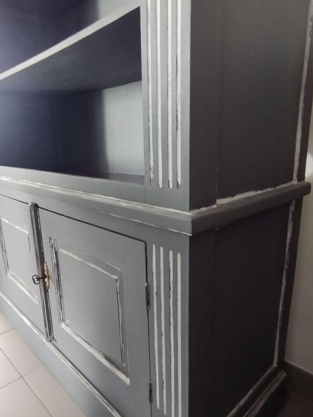 Vaisselier campagne gris et blanc Meubles