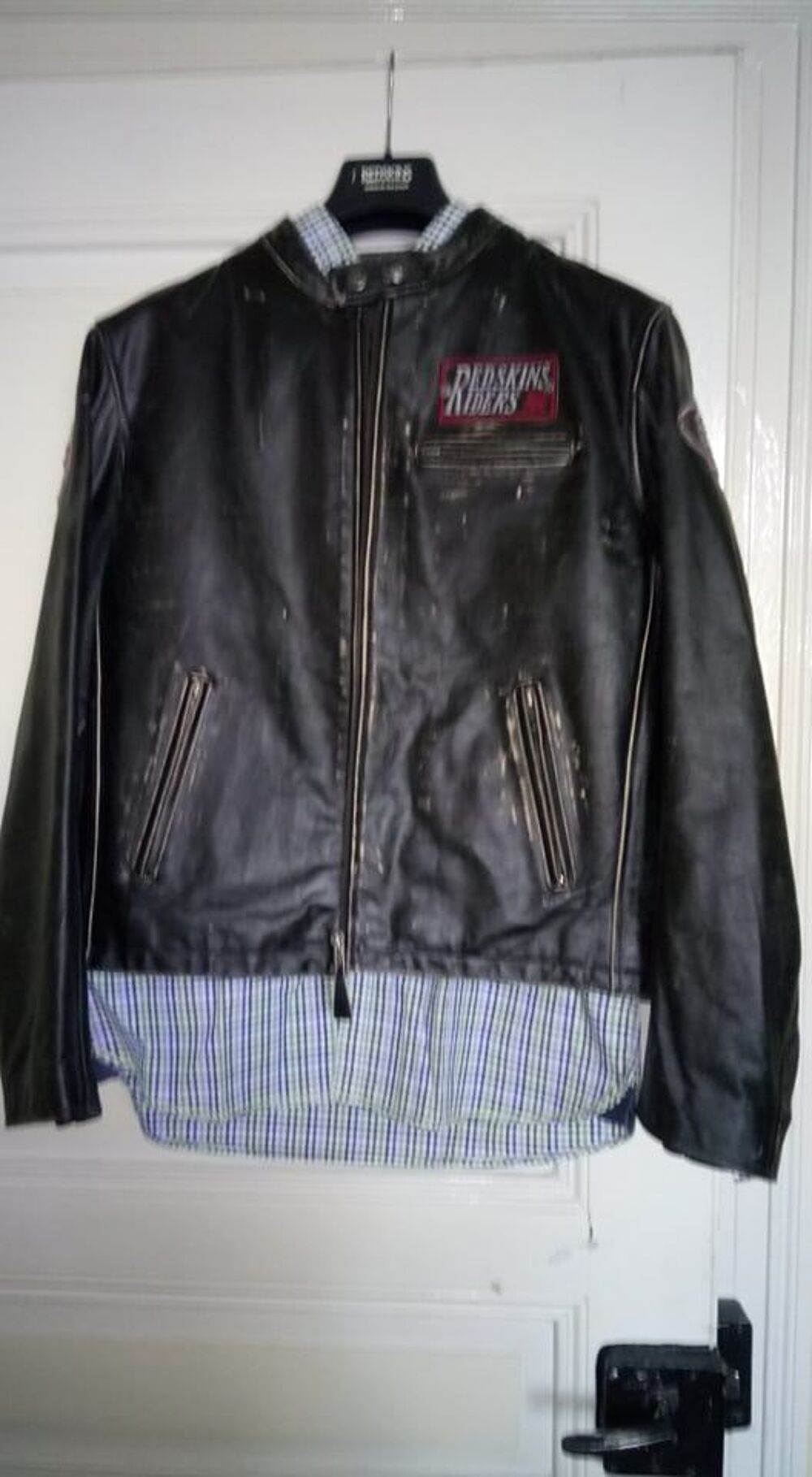 Blouson / Veste REDSKINS MOTORS en cuir taille L vintage Vêtements