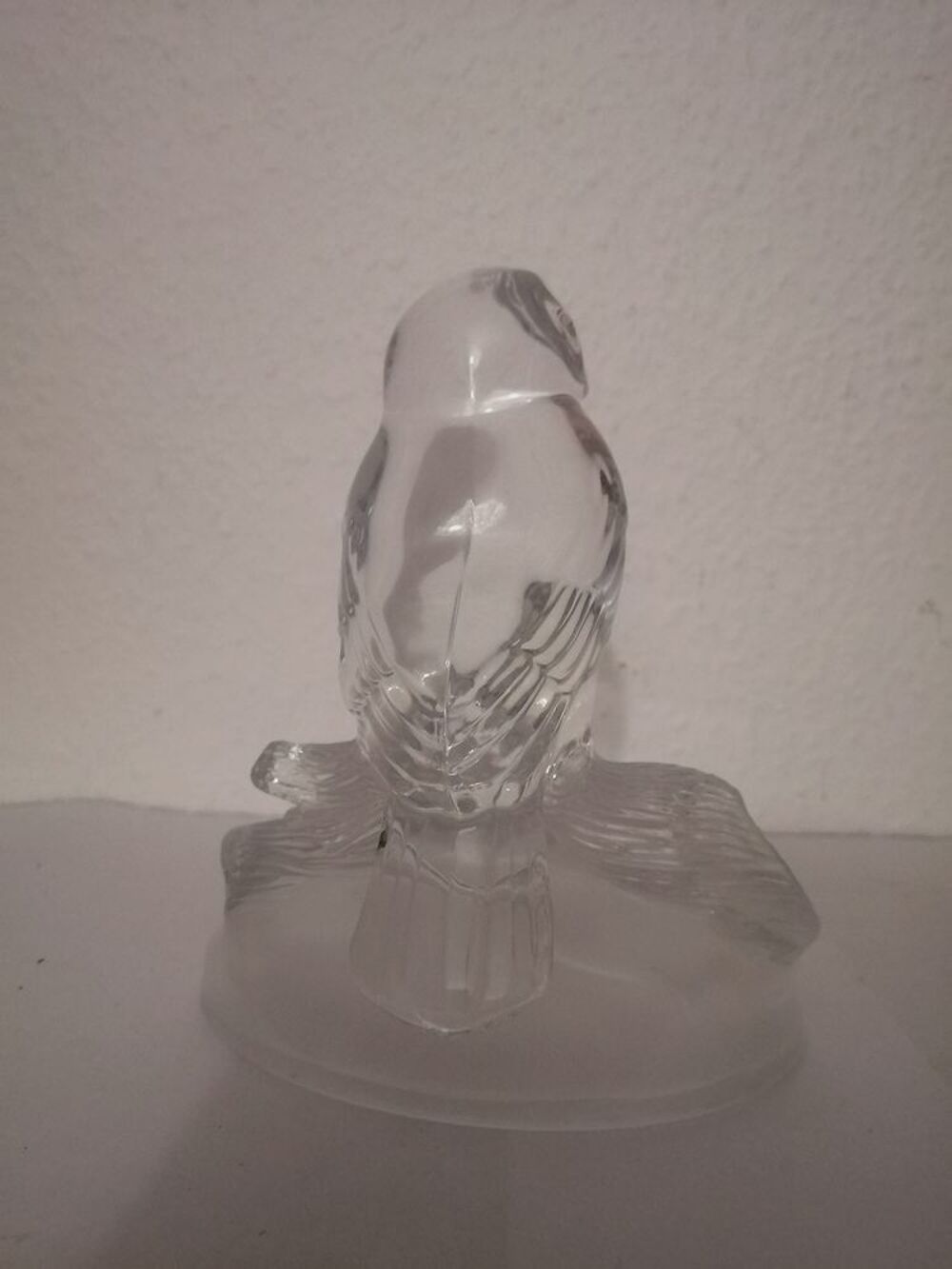 Pi&egrave;ce en cristal d'Arques : Hibou / Chouette Décoration