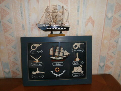  LE BELEM  Cadre noeuds marin avec maquette du bateau école 30 Wolxheim (67)