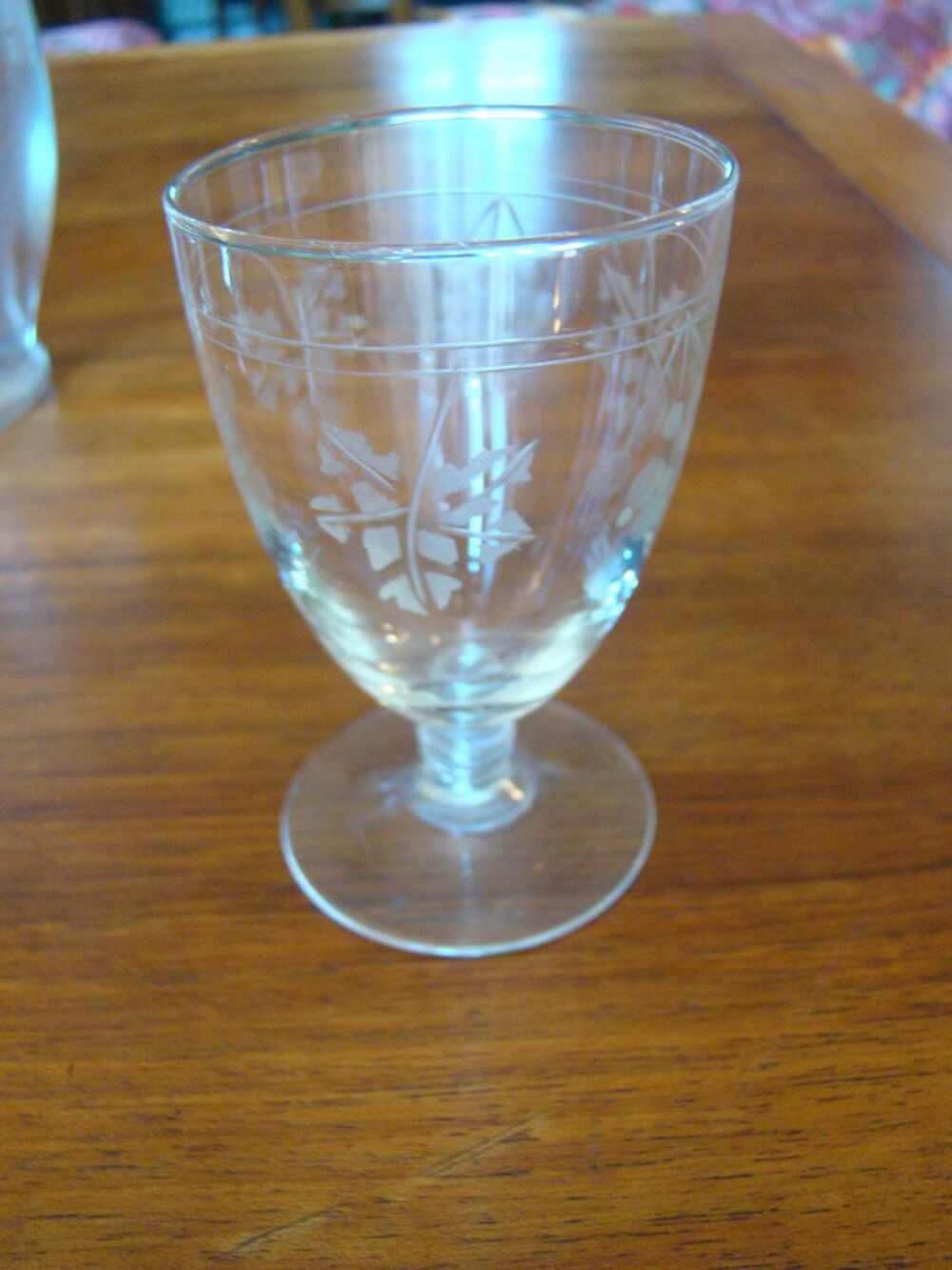 Service &agrave; ap&eacute;ritif carafe + 5 verres souffl&eacute;s grav&eacute;s 1930 Cuisine