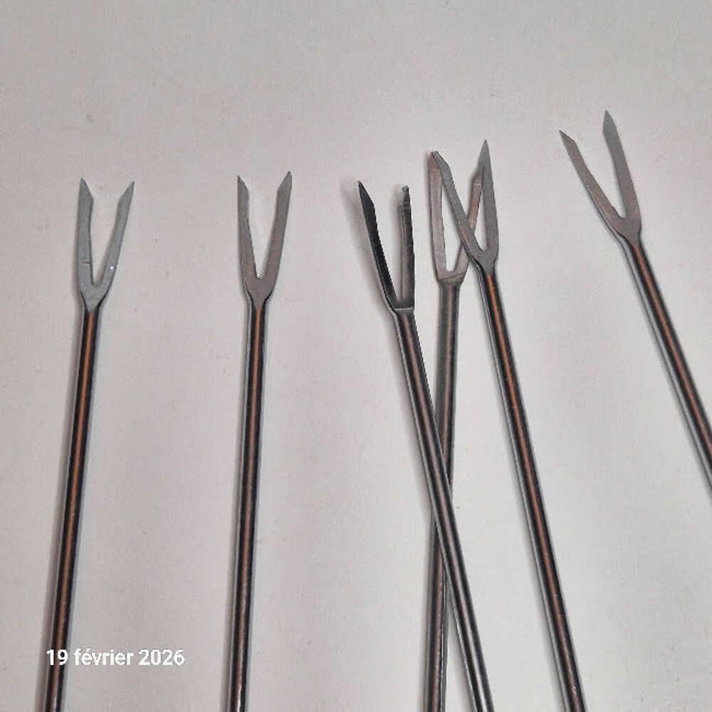Lot de 6 longues fourchettes &agrave; fondue, acier Inoxydable, Cuisine