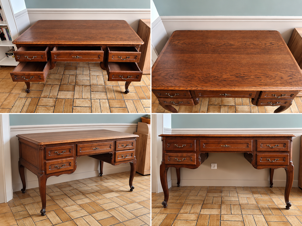 Bureau ancien en bois ? 140 cm ? nombreux rangements Meubles