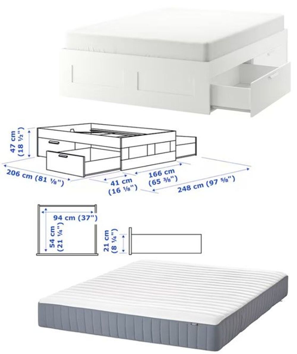 Cadre de lit et son matelas Meubles