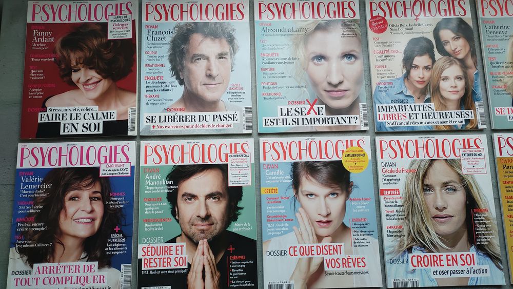 ? Psychologies Magazine 2017-2018 ? Lot de 22 magazines Livres et BD