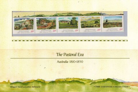 LANCEMENT 5 TIMBRES AUSTRALIENS  THE PASTORAL ERA  1989 12 Annecy (74)