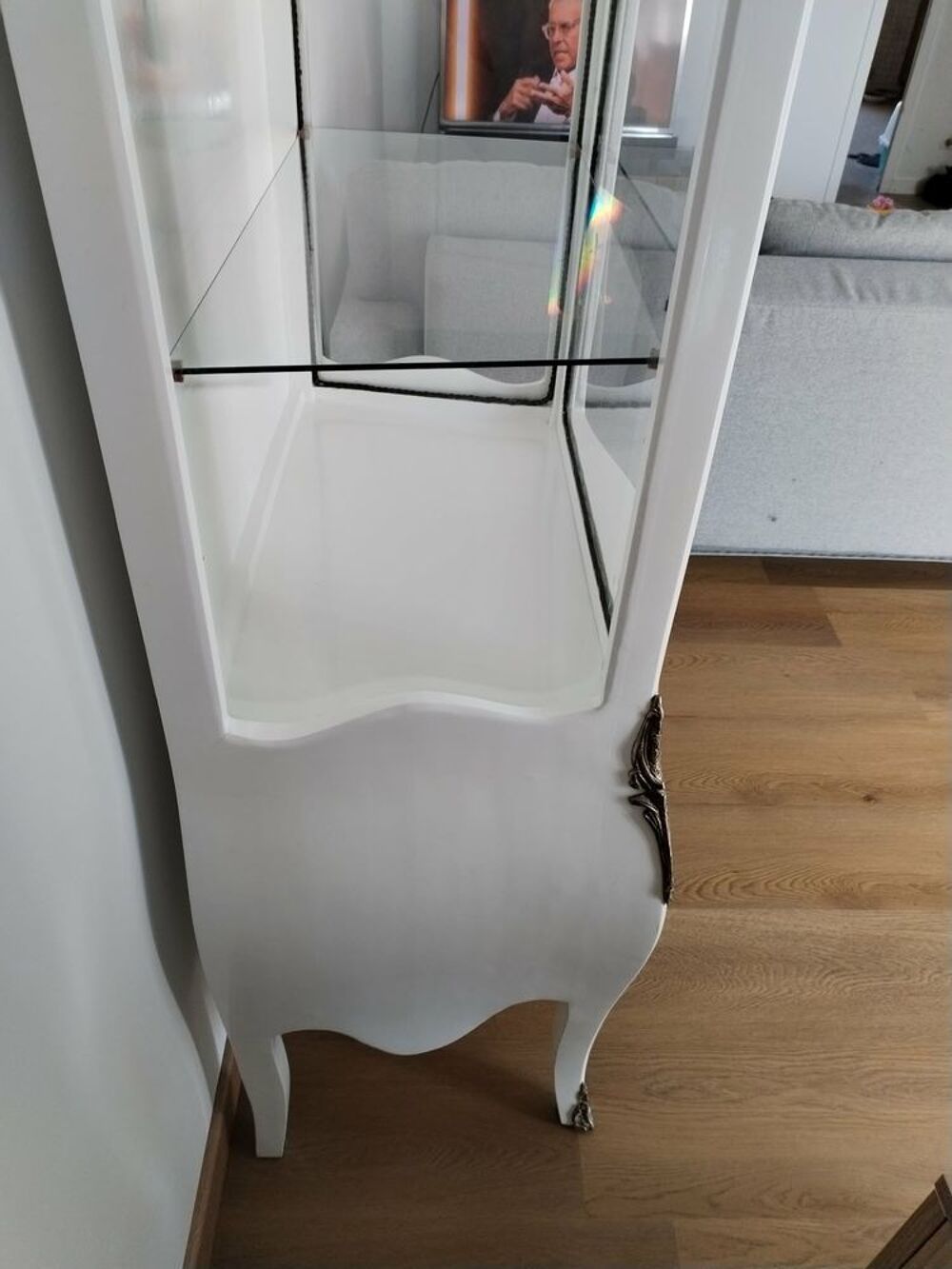 Vitrine baroque blanche et argent Meubles