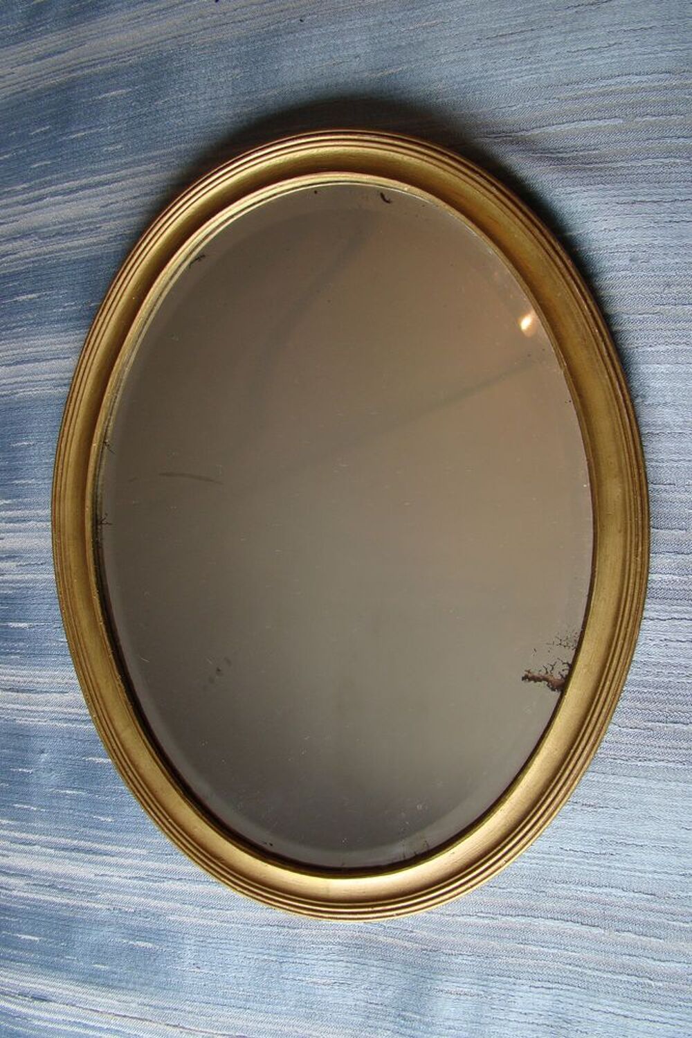 Ancien miroir ovale biseaut&eacute; - ann&eacute;es 1920 Décoration