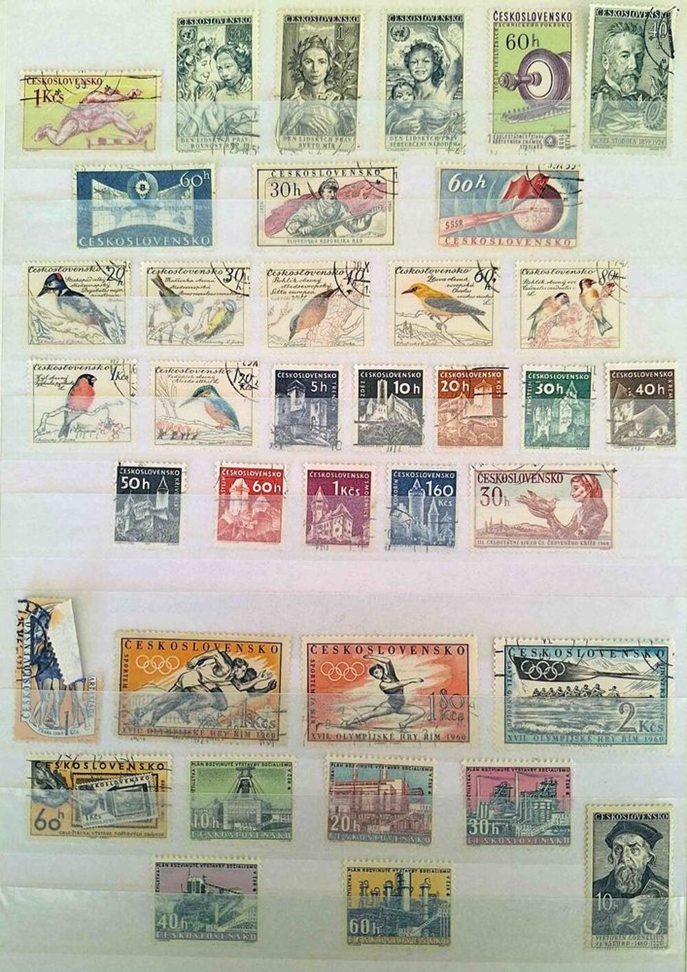 S&eacute;rie de timbres de collection de Tch&eacute;coslovaquie 