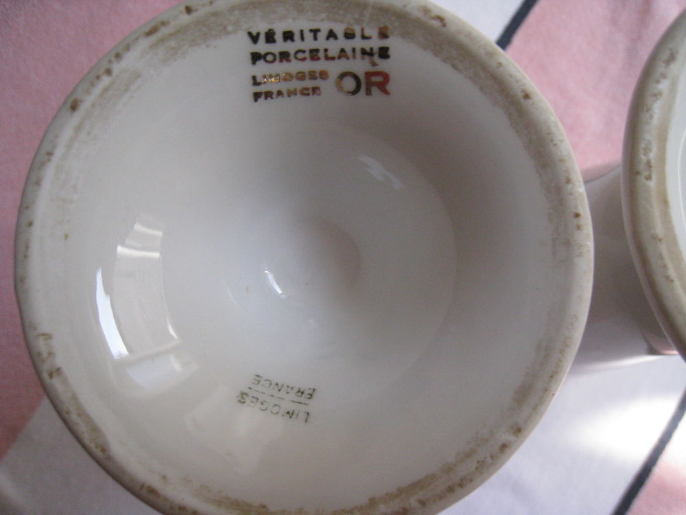 2 mazagran porcelaine Limoges or Cuisine
