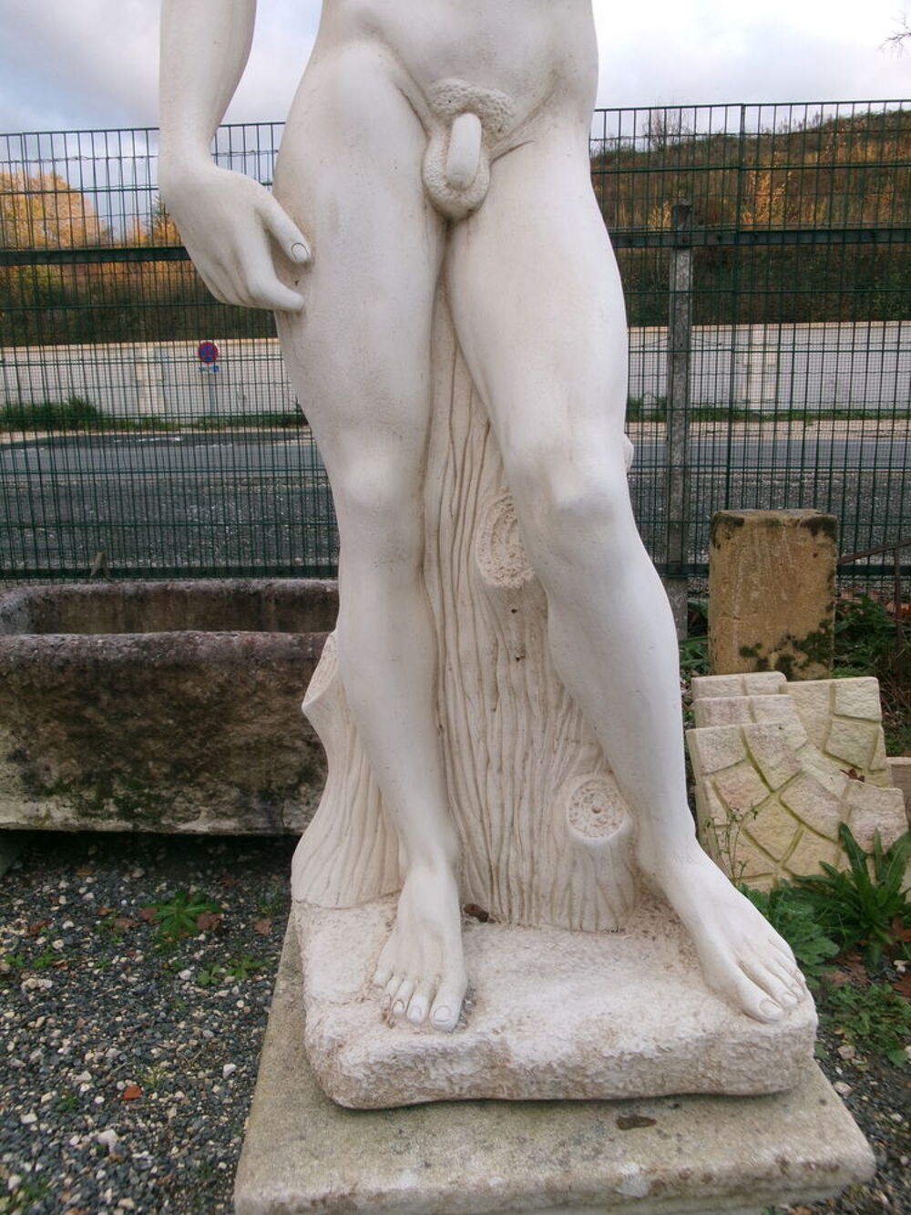 Statue homme David en pierre reconstitu&eacute;e Décoration