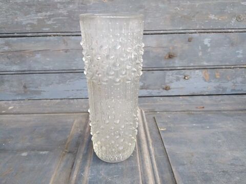 Vase Verre Givr� Tch�coslovaque Frantisek Peceny Glass 70 Loches (37)