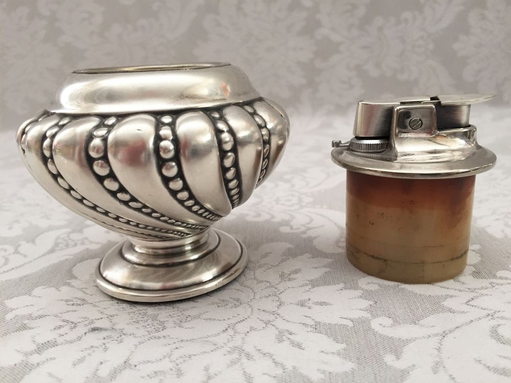 ANCIEN BRIQUET DE 1968 RONSON WEST GERMANY PLAQU&Eacute; ARGENT 