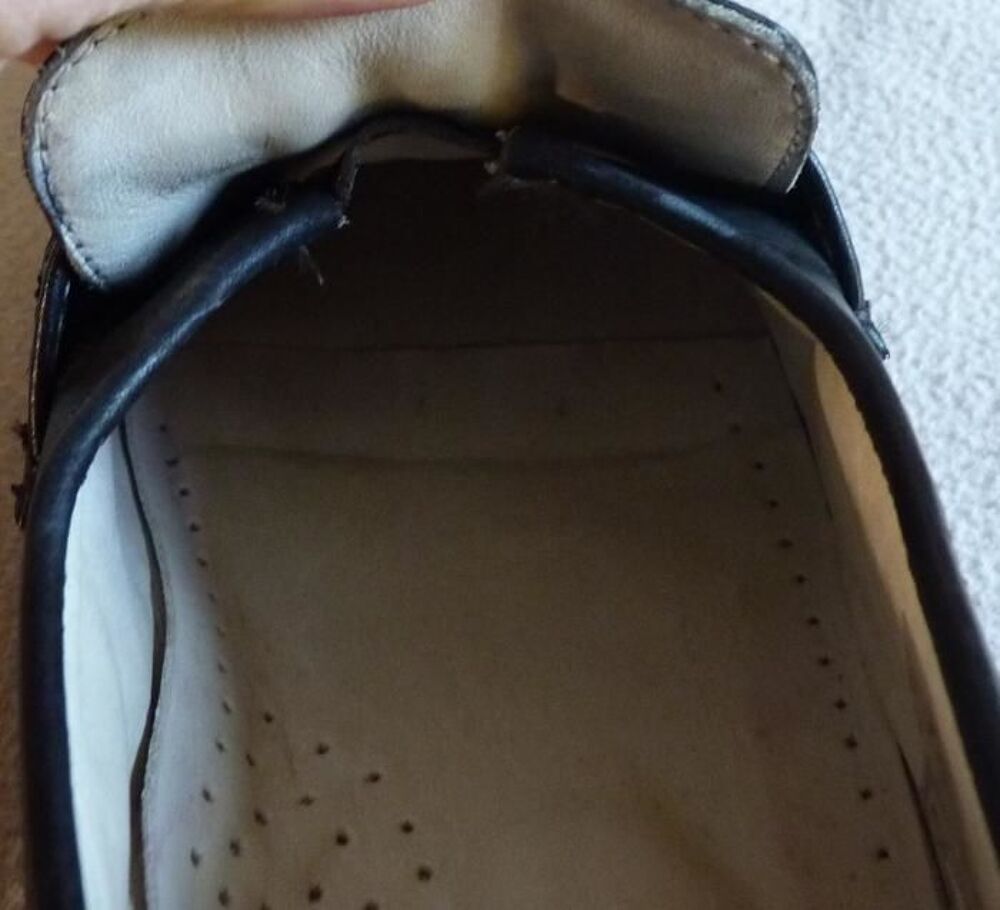 Mocassins P&eacute;diconfort pointure 47 en cuir noir pleine fleur Chaussures