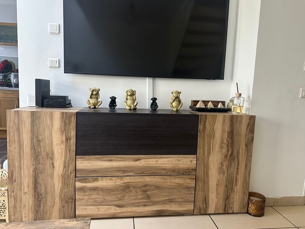 Ensemble table &agrave; manger, buffet et table basse gigogne Meubles