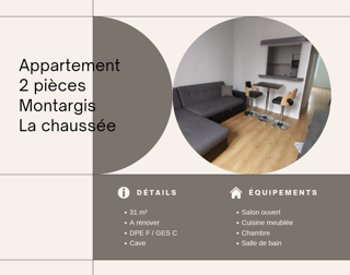  Appartement  vendre 2 pices 31 m