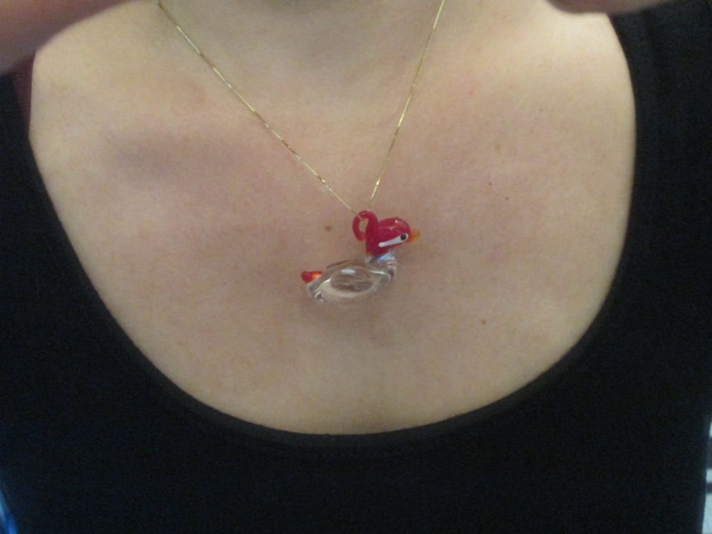 Pendentif canard en verre Bijoux et montres