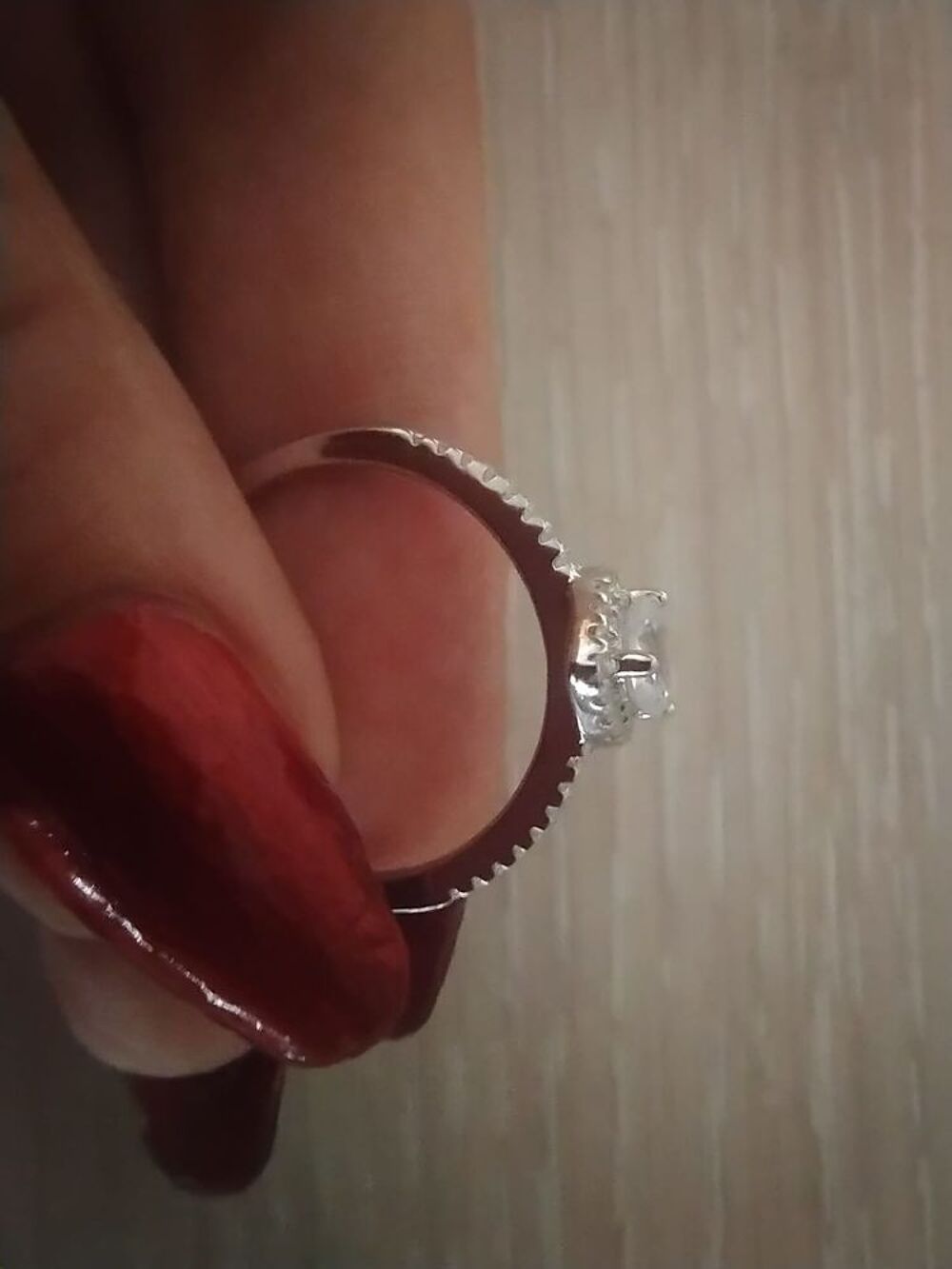 Bague solitaire en argent sterling 925, 18 mm de diam&egrave;tre Bijoux et montres