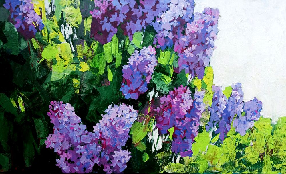 Lilas sur toile Décoration