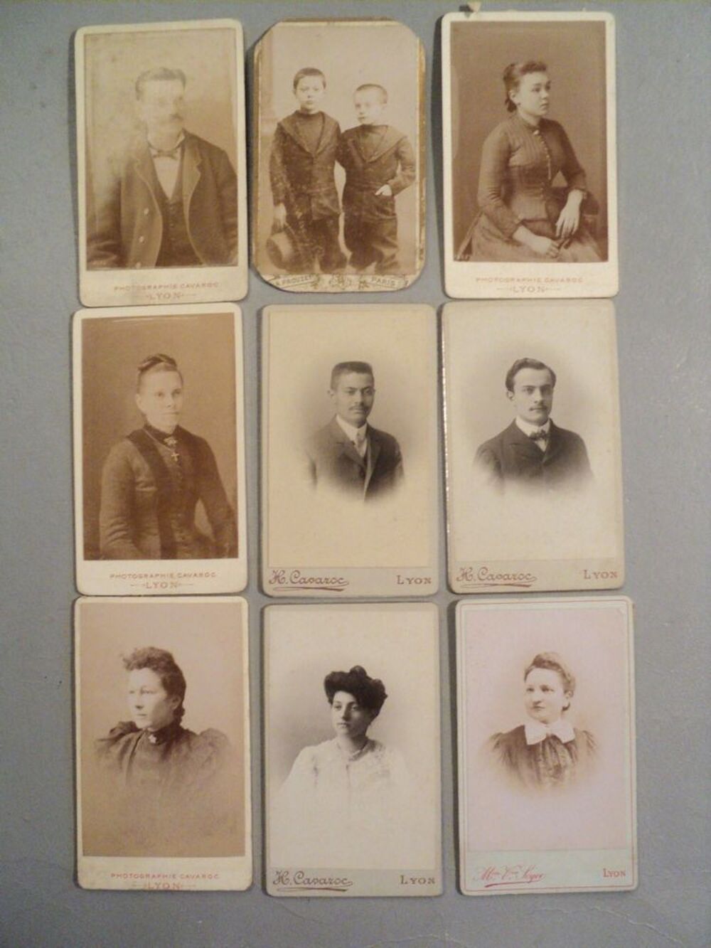 Lot Photographies Portraits CDV Photographes Lyon 