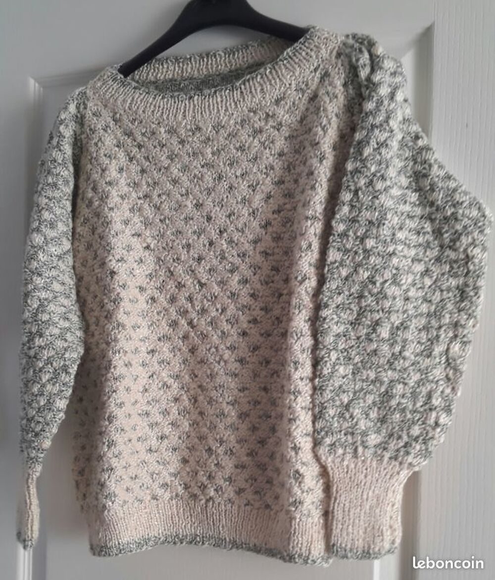 Pull tricot&eacute; main coton/lin taille 38/40 - Neuf Vêtements