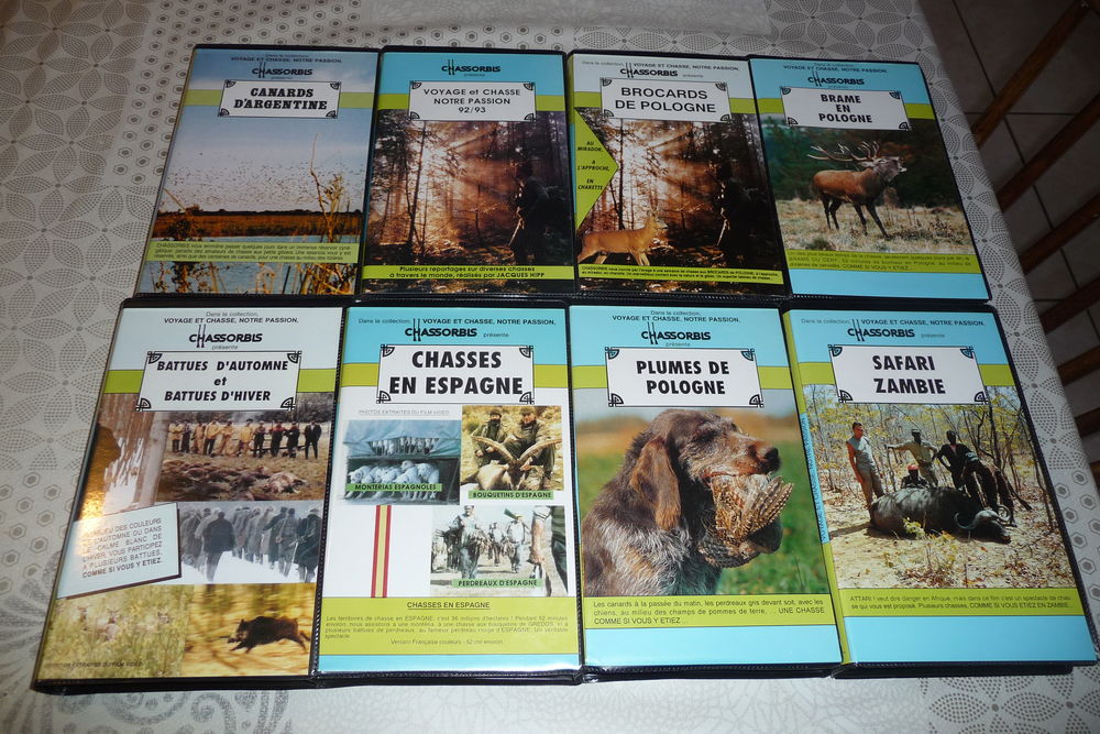 Collectionneur c&egrave;de toutes ses vid&eacute;os "chasse/p&ecirc;che/animaux/ DVD et blu-ray